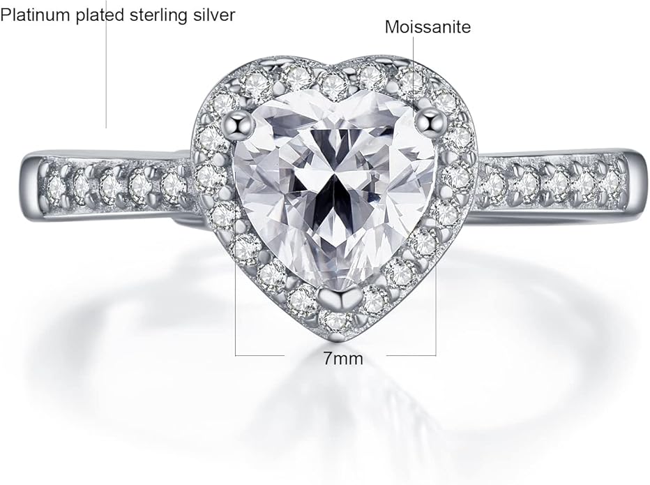 Atylyk Moissanite Engagement Ring Solitaire Sterling Silver Promise Rings for Women Lady
