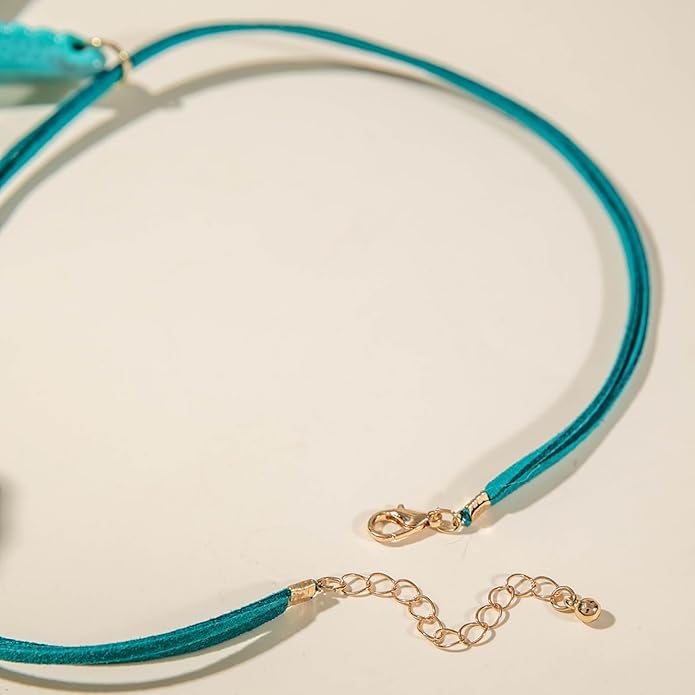 Starfish Necklace for Women,Vintage Gold Starfish Pendant Necklace Boho Colorful Rope Necklace Beach Party Classic Accessory