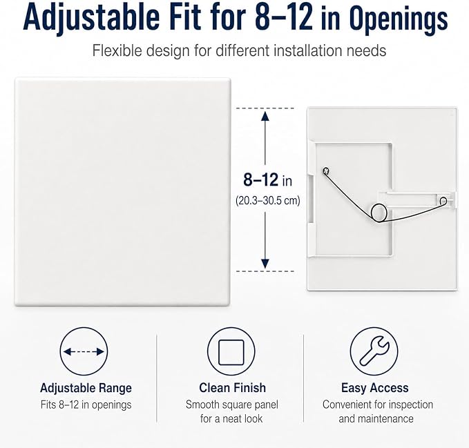 2 Pcs 12"x12" Adjustable Spring Loaded Access Panel - Image 3