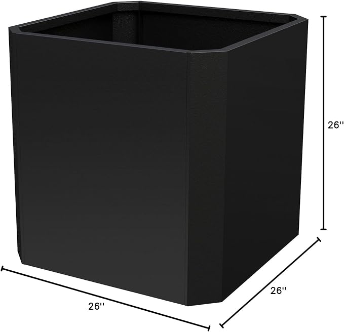 Metal Planter Box 26”L x 26"W x 26"H Large Square Steel Planter Box | Outdoor - Image 8
