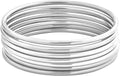 Edforce Stainless Steel Glossy Thin Round Bangle Bracelet Set for Women, Set of 7