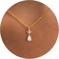 Pearl Necklaces for Women-14k Gold Plated Layered-Single Pearl Necklace Simple Pearl Choker Necklaces for Women Trendy Cute Gold Necklace Jewelry for Women Gifts