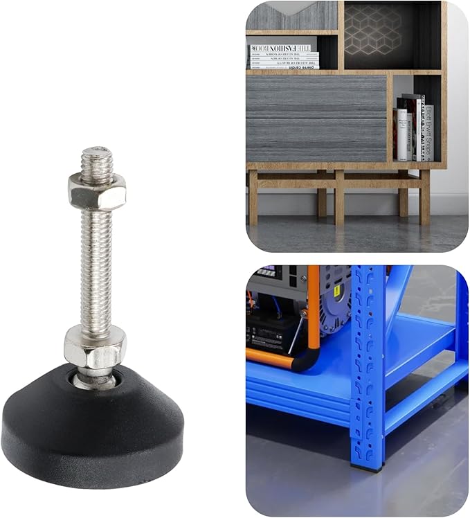 Antrader 4Pcs M8 x 2 Inch Steel Adjustable Leveling Feet, 2 Inch Nylon Base | - Image 4
