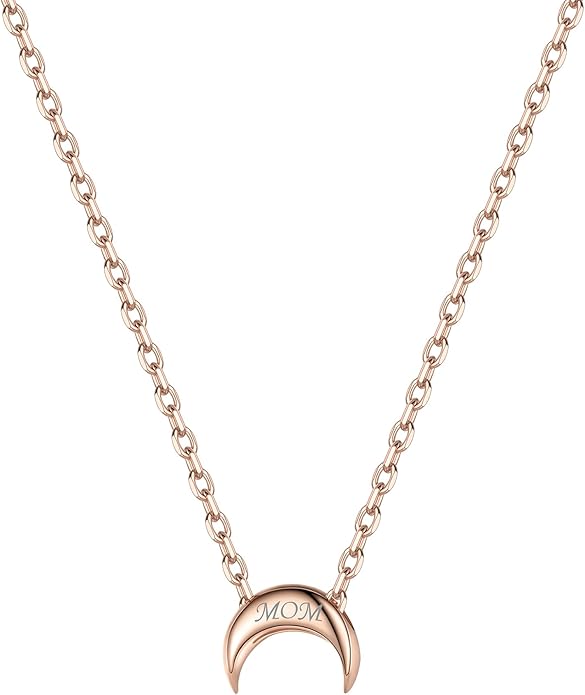 ChicSilver Personalized 925 Sterling Silver Dainty Small Heart/Star/Moon/Dot/Triangle Pendant Necklace for Women, Silver/Gold/Rose Gold/Black (with Gift Box)