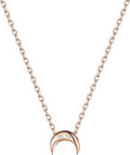 ChicSilver Personalized 925 Sterling Silver Dainty Small Heart/Star/Moon/Dot/Triangle Pendant Necklace for Women, Silver/Gold/Rose Gold/Black (with Gift Box)