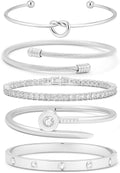 18 K Gold Plated Love Bangle Bracelet Stack Cuff Jewelry for Women Jewelry Set for Women Gift with Box