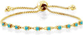 Gem Stone King Round Gemstone Birthstone Tennis Bracelet For Women | 925 Sterling Silver | 2.5MM Round | Fits Up To 9 Inch Wrist | Adjustable Bolo Bracelet For Women | Easy-On Easy-Off