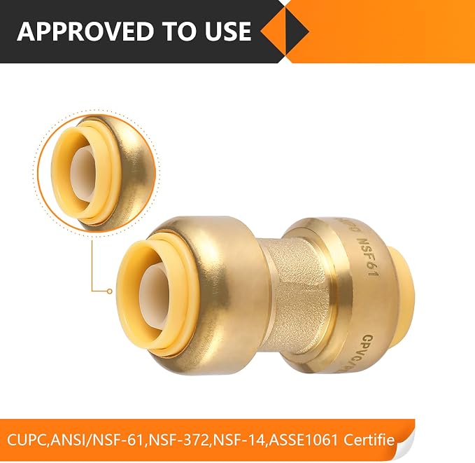 150PC HeSun Pushfit Coupling, 3/4"x3/4" Push to Connect Plumbing Fittings | - Image 4
