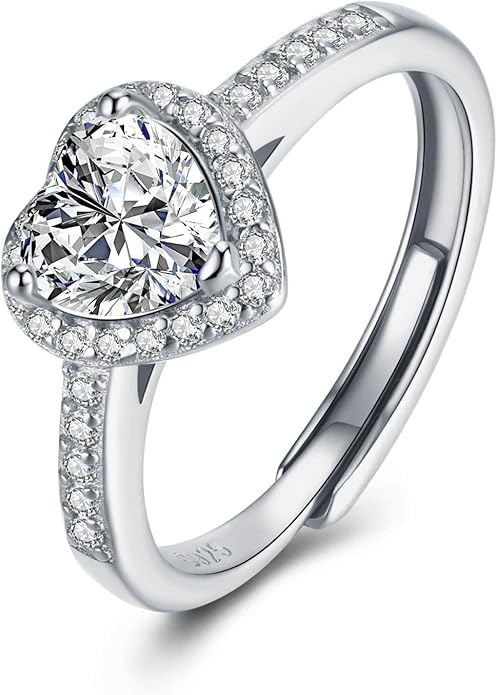 Atylyk Moissanite Engagement Ring Solitaire Sterling Silver Promise Rings for Women Lady