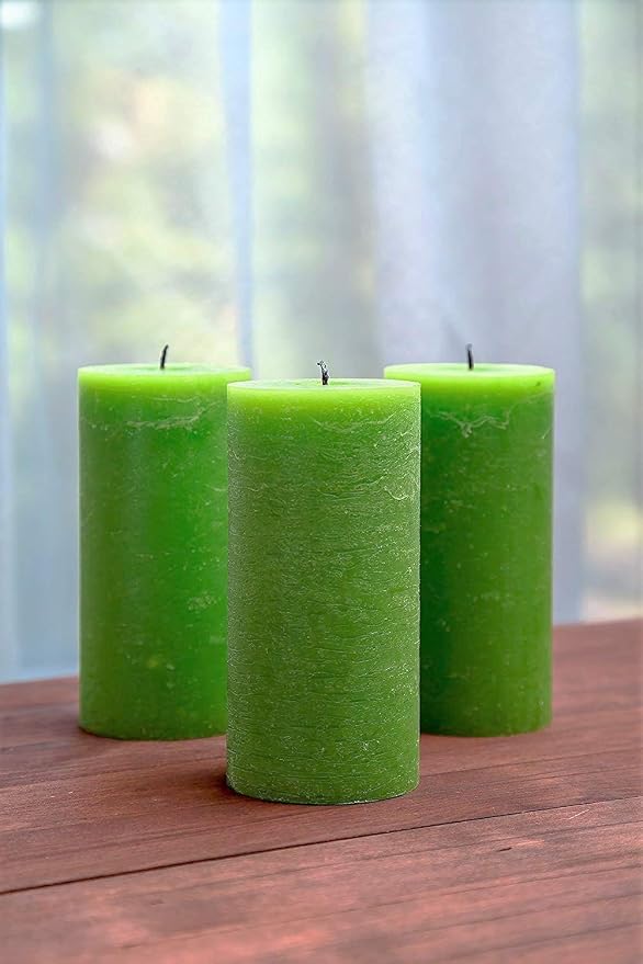 Set of 3 Pillar Candles 3" x 6" Unscented Handpoured Weddings, Home Decoration - Image 6
