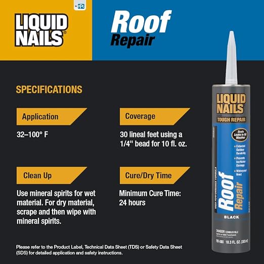Liquid Nails Roof Repair, 10.3 oz | Waterproof All-Weather Leak & Crack Sealant - Image 6