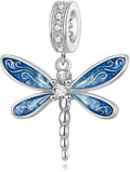 Charms for Bracelet 925 Sterling Silver Bearded Dragon/Dragonfly/Mother Daughter/Highland Cow/Dachshund Bead Gift for Women