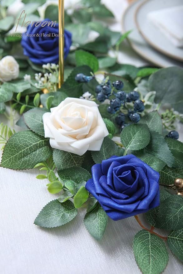 Artificial Flowers 50pcs Real Looking Champagne Foam Fake Roses - Image 5