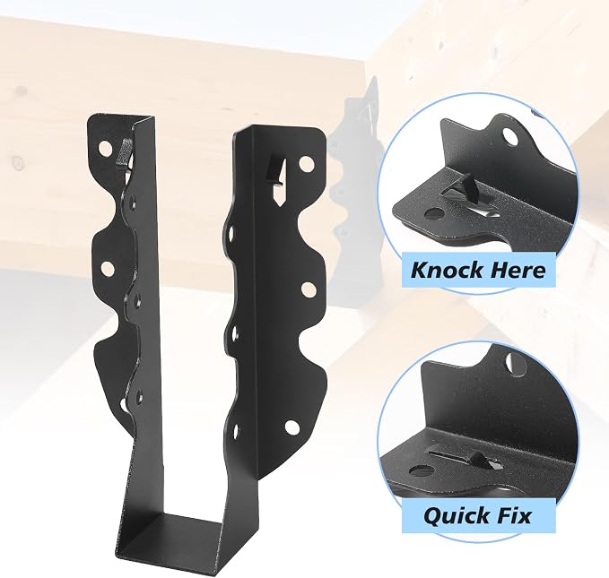 32 Pcs 2"x 8" Joist Hanger|Q235B Steel Face Mount Joist Hangers | Black Powder - Image 3