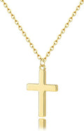Tewiky Christian Gift Stocking Stuffers Cross Necklace for women-Dainty 14k Gold Plated/Silver Plated Pendant Necklaces Simple Cute Tiny Necklace Jewelry for Women