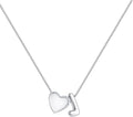 JKK Valentines Day Gifts for Her, 925 Sterling Silver Letter A-Z Heart Necklace Silver Jewelry Trendy Stuff Birthday Valentine's Day Gifts for Women Mom Her