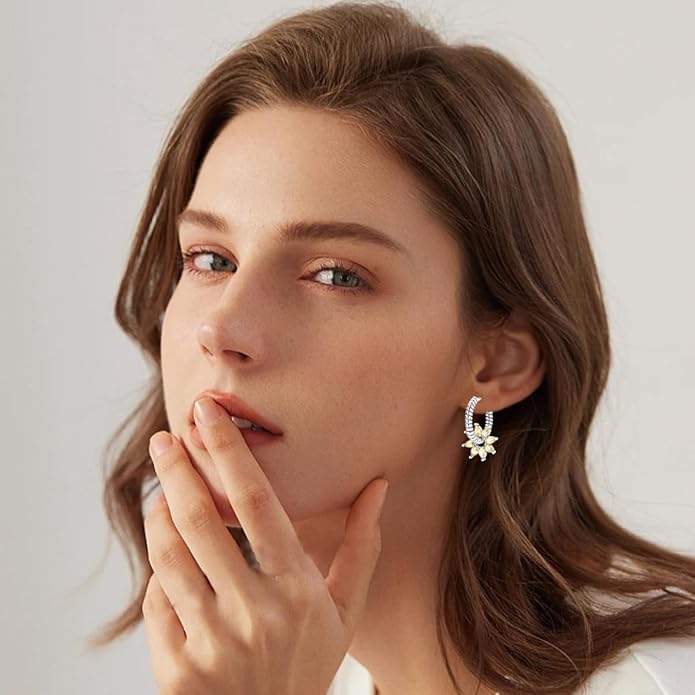 Parmuz 925 Sterling Silver Huggie Hoop Earrings Butterfly Posts Thick Chunky Hoops for Women Small Tiny cuff Cubic Zirconia Snake Heart Earring