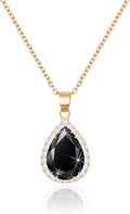 Linawe Crystal Chain Necklace for Women Trendy, Imitation Diamond Pendant, Statement Cubic Zirconia Boho Jewelry Set, 14K Gold/Rose Gold/Silver Birthstone Necklace