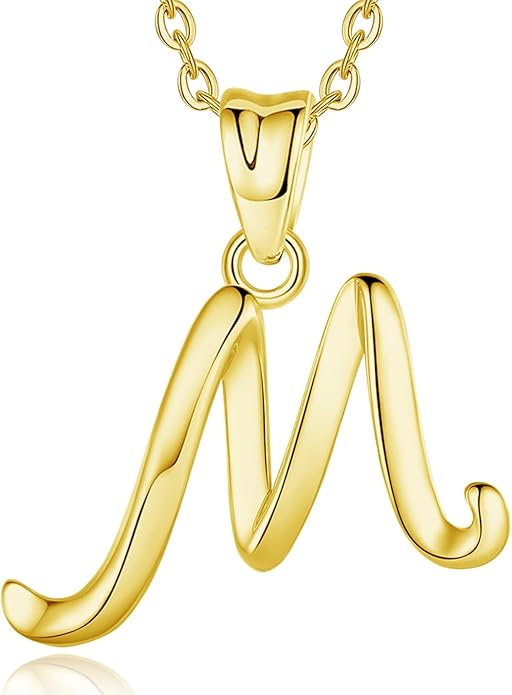 EUDORA Sterling Silver Initial Necklaces for Women, Classic 26 Letter Neckless Gifts for Girls, Sister, Mother Daughter, 18 inch Chain