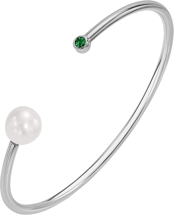 EcoGems Lab Grown Gemstone & Moissanite Bracelets – 14K White or Yellow Gold Plated Sterling Silver – Featuring Lab Grown Diamonds, Emeralds, Paraiba, Sapphire & Pearls – Sustainable Luxury Gift with Gift Box