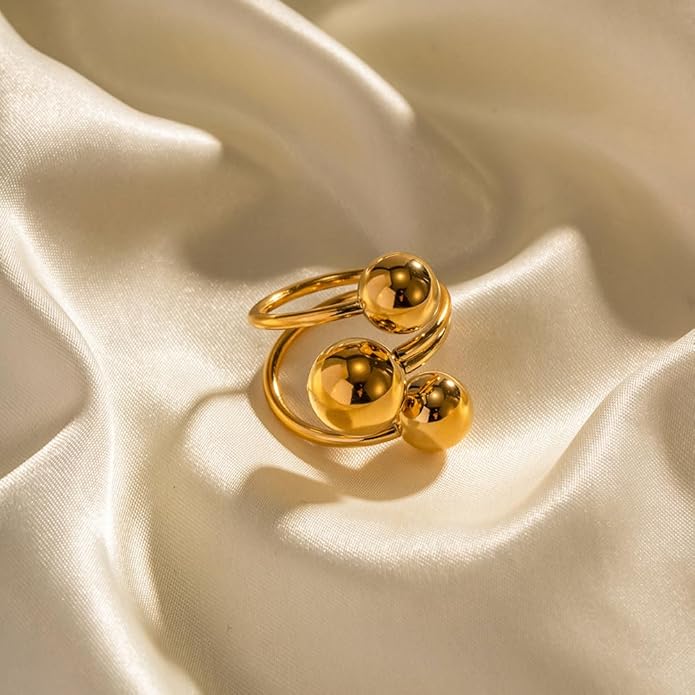 Sora Tuki Rings for Women Chunky Rings Set Adjustable Stackable Ring for Women Bold Thick Statement Ring Trendy Chunky Jewelry