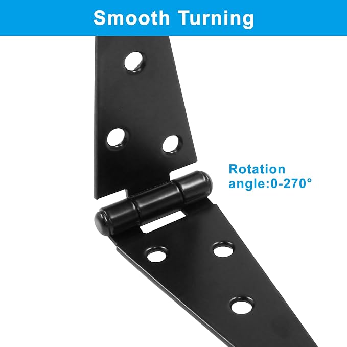 Hordion 2Pcs Strap Hinge Shed Door Hinges, 5 Inch Heavy Duty Gate Hinges | - Image 4