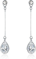 SBLING Cubic Zirconia Teardrop Earrings, Diamond Earrings, Wedding Earrings for Brides Bridesmaids, Bridal Dangle Earrings, Teardrop Crystal Drop earrings for Women Jewelry Gifts