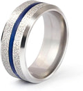 Enamel Band Rings for Women Men Stainless Steel Blue/Orange Ring Couple Enamel Valentine's Day Jewelry Gift