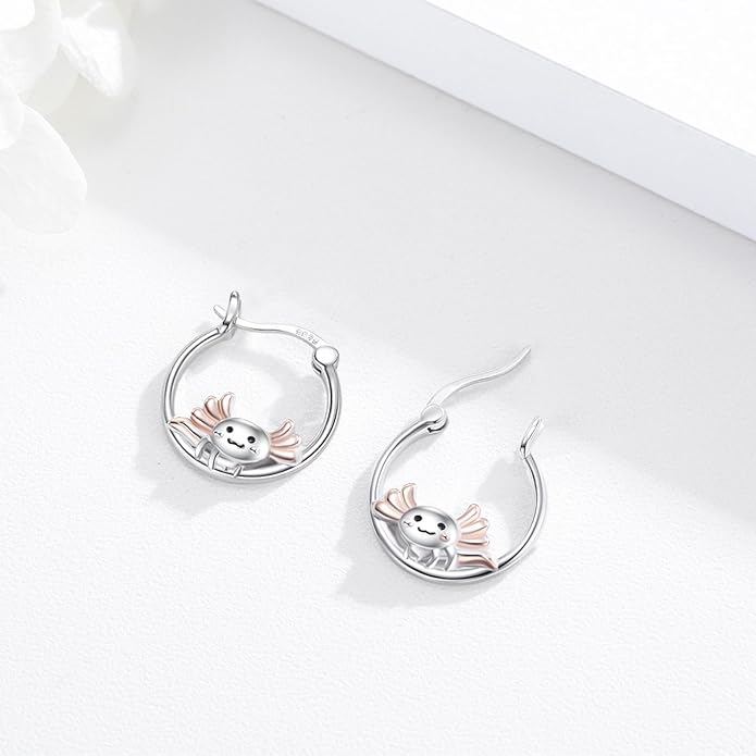 JUSTKIDSTOY Hypoallergenic Panda/Unicorn/Hummingbird/Dolphin Hoop Earrings for Women 925 Sterling Silver Animal Huggie Hoop Earrings Jewelry Gifts for Sensitive Ears