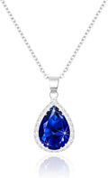 Linawe Crystal Chain Necklace for Women Trendy, Imitation Diamond Pendant, Statement Cubic Zirconia Boho Jewelry Set, 14K Gold/Rose Gold/Silver Birthstone Necklace