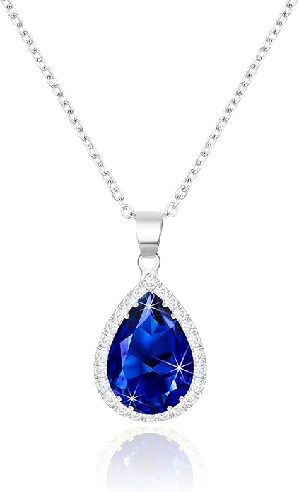 Linawe Crystal Chain Necklace for Women Trendy, Imitation Diamond Pendant, Statement Cubic Zirconia Boho Jewelry Set, 14K Gold/Rose Gold/Silver Birthstone Necklace