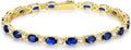 FANCIME 14K Gold Plated Birthstone Bracelets 4mm Sterling Silver Tennis Bracelets Gold Bracelets Birthday Jewelry Gifts for Women 7"