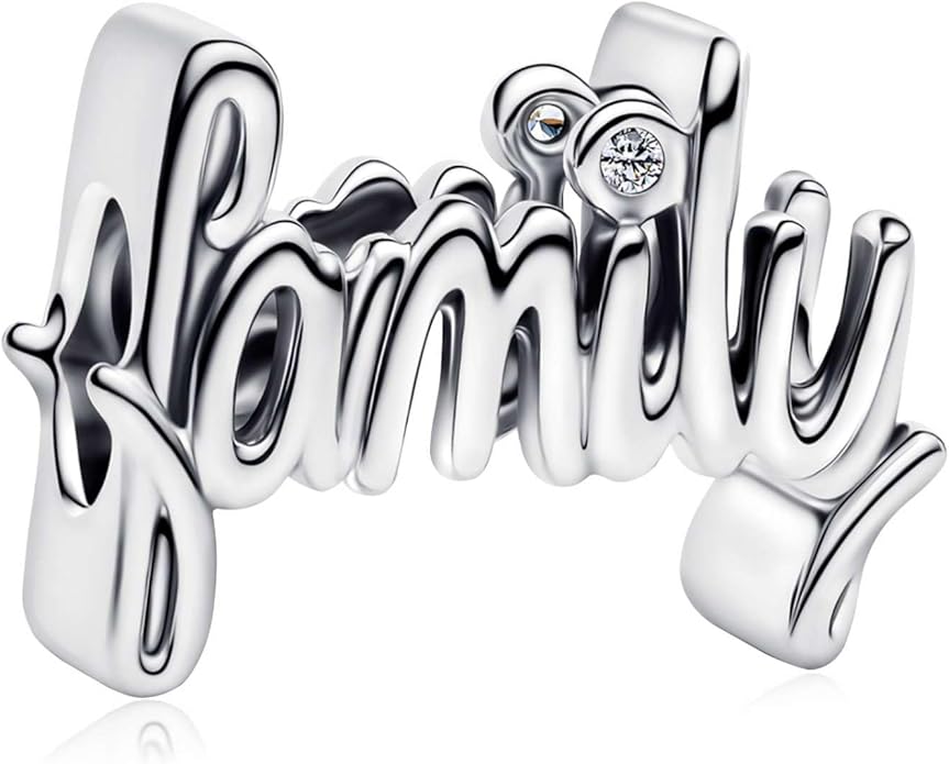 Family Mom Heart Charms 925 Sterling Silver Bead for Bracelets and Necklaces For Women Jewelry Present