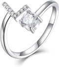 STARCHENIE Adjustable Initial Ring for Women 925 Sterling Silver Letters A-Z 26 Alphabet Rings Size 7