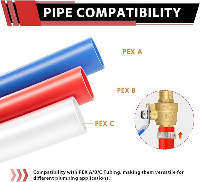 20-Pack EFIELD 1-Inch Pex Crimp Full Port Shut-off Brass Ball Valve - Image 5