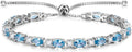 FANCIME Birthstone Tennis Bracelets Sterling Silver Bolo Tennis Bracelets Charm Fine Jewelry Birthday Gifts for Women Mom Wife Her