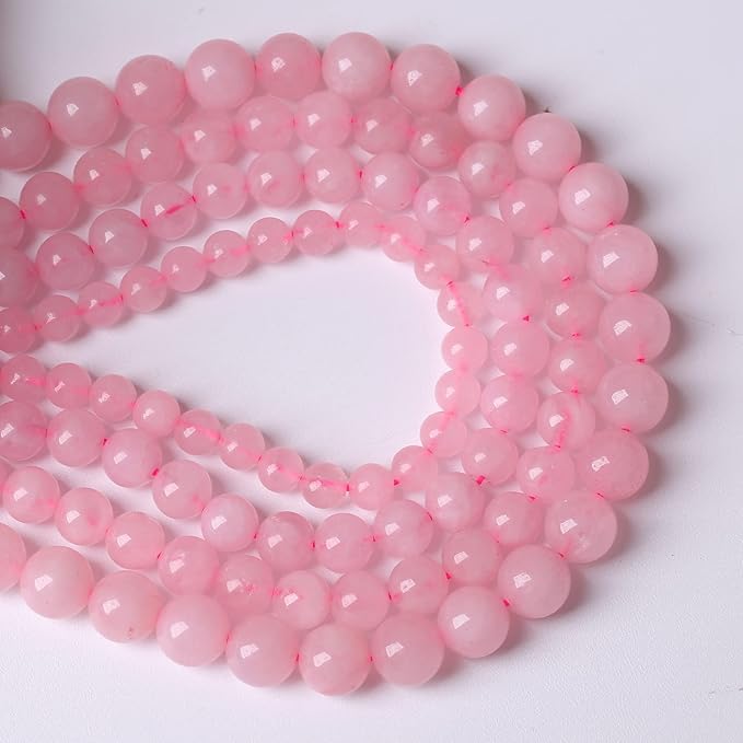 Rose Pink Quartz Beads - 90pc Natural Pink Energy Crystal Round Loose Beads for Jewelry Making DIY Bracelets 15" (4mm)