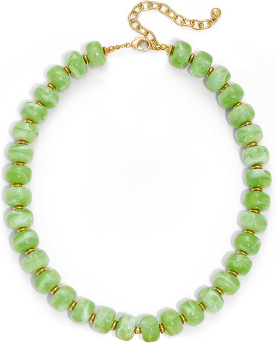 LILIE&WHITE Resin Chunky Beaded Necklace for Women Minimalistic Modern Statement Necklace Jewelry Accessories
