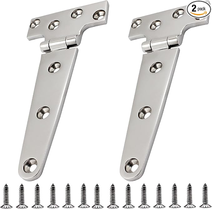 316 Stainless Steel T Hinges Marine Grade 6'' x 3" Heavy Duty Boat Hatch Hinge by Laorde