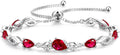 FANCIME Birthstone Teardrop Tennis Bracelet for Women, Sterling Silver 9x7mm main Gemstone Bolo Adjustable Chain Bracelet Fine Jewelry Birthday Gifts for Women Mom Wife Her