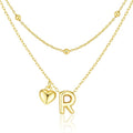 adoyi Valentines Day Gifts for Women Hers Dainty 14K Gold Plated Heart Initial Necklaces Layered Letter A-Z Pendant Necklace Stack Trendy Jewelry Birthday Valentines Day Gifts for Women Jewelry