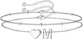M MOOHAM Valentines Day Gifts for Kids Teen Girls -14K-Gold-Plated Heart Initial A-Z Bracelets for Women Girl Dainty Gold Bracelets Birthday Valentines Gifts for Women Her Teenage Girls Kid Teen Gift
