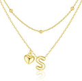 adoyi Valentines Day Gifts for Women Hers Dainty 14K Gold Plated Heart Initial Necklaces Layered Letter A-Z Pendant Necklace Stack Trendy Jewelry Birthday Valentines Day Gifts for Women Jewelry