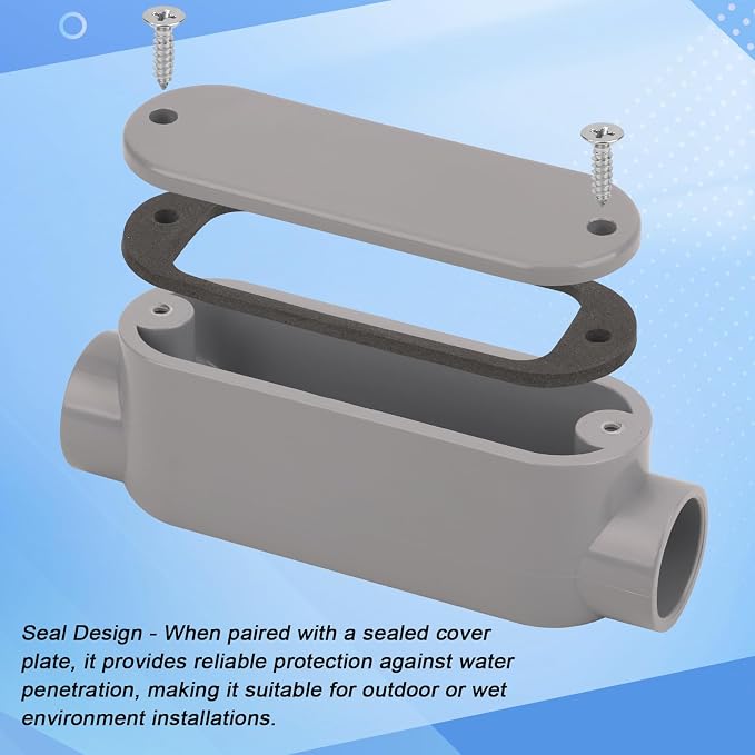 4Pack 1/2 Inch Rigid PVC Conduit Body Type C 0.50IN PVC Conduit Bodies C Type - Image 3