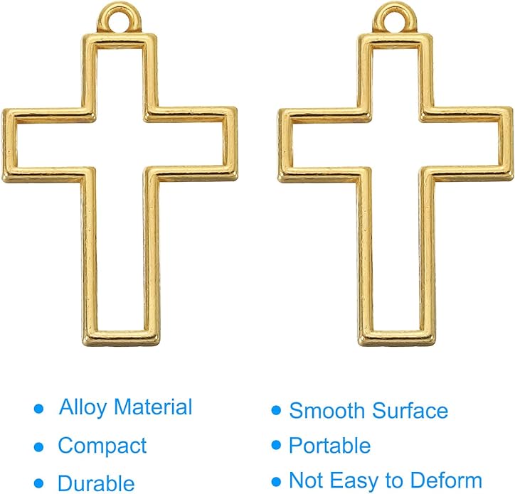 PATIKIL Alloy Open Back Bezel Pendants, Cross Shape Hollow Resin Pendant Frame for DIY Crafts Earrings Necklace Bracelet Making