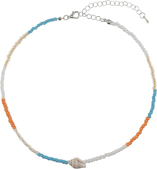 Women's Shell Starfish Boho Layered Beaded Necklace Choker for Summer Beach Vacation Gifts for Birthday/Anniversary/Christmas