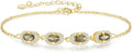 Birthstone Bracelets for Women, Gold Trendy Dainty Link Bracelet Jewelry Birthday Christmas Day Gifts for Women Girlfriend Friend Her Mom Wife