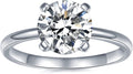 IMOLOVE Solitaire Moissanite Engagement Ring, 1CT D Color VVS1 Clarity, 925 Sterling Silver with 18K White Gold Plated, Ideal Gift for Women