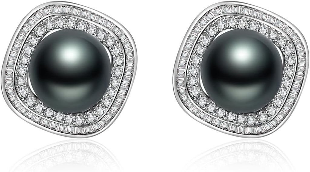 Gifts for Women: Tahitian Black Pearl Earrings - Anniversary, Birthday, Christmas, Mother's Day, Valentine's Day Jewelry