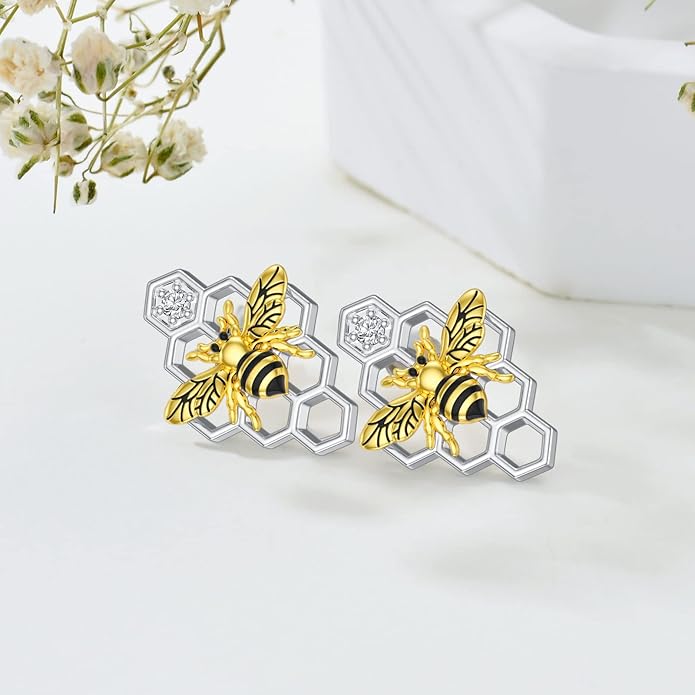 PELOVNY Animal Dangle Earrings Sterling Silver Hypoallergenic Moss Agate Crystal Moonstone Earrings Bee Butterfly Dolphin Peacock Phoenix Jewelry Birthday Christmas Gifts for Women